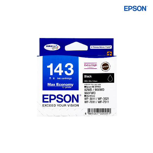 ตลับหมึกอิงค์เจ็ท Epson Original Ink Cartridge 143 Black, T143190